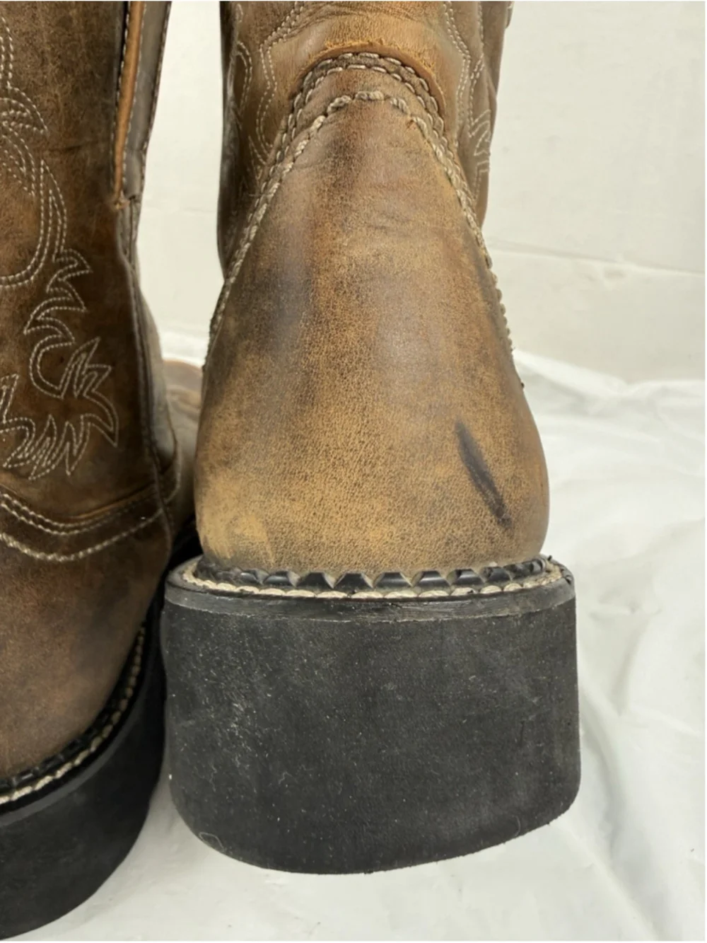 Ariat FATBABY Leather Cowgirl Boots Women's Size 10 B Western Brown